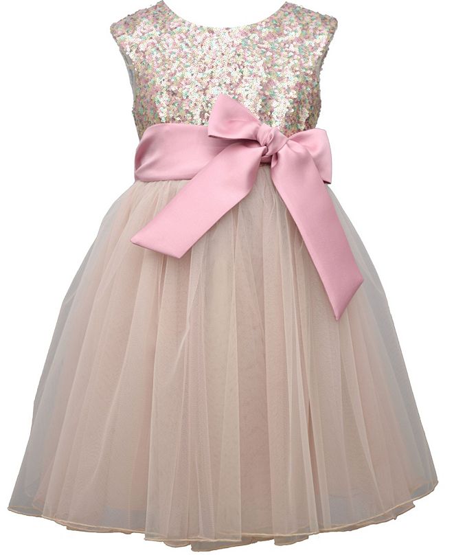 Bonnie Jean Big Girl Cap Sleeve Sequin Bodice Dress With TLength Mesh Ballerina Skirt And Satin