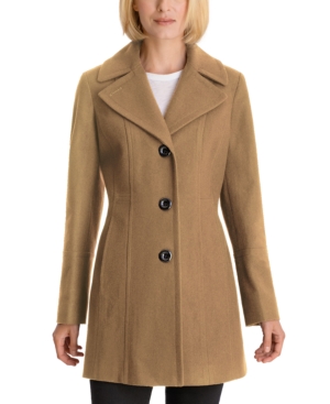 Anne Klein PETITE SINGLE-BREASTED PEACOAT, CREATED FOR MACY'S