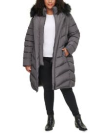 Plus Size Faux-Fur-Trim Hooded Puffer Coat, Created for Macy's