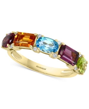 image of Effy Multi-Gemstone (2-5/8 ct. tw.) and Diamond (1/20 ct. t.w.) Ring in 14k Gold