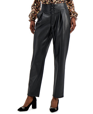 INC International Concepts INC Faux-Leather Pleat-Front Pants, Created ...