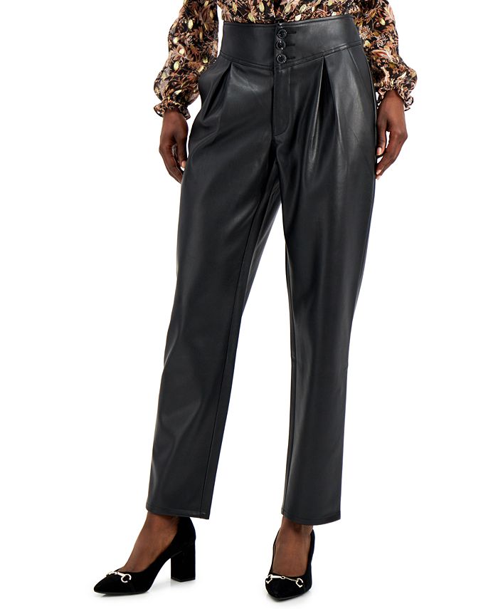 INC International Concepts Petite Faux-Leather Jogger Pants, Created for  Macy's - Macy's