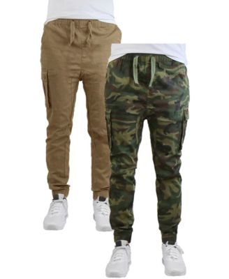 Men's Cotton Stretch Twill Cargo Joggers, Pack of 2