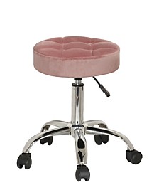 Nora Tufted Adjustable Backless Vanity Office Stool with Casters