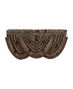 J Queen New York Garnet Waterfall Window Valance, 33" X 49" In Red
