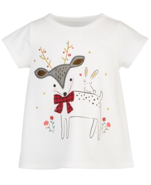 image of First Impressions Baby Girls Holiday Deer Dancer T-Shirt, Created for Macy-s