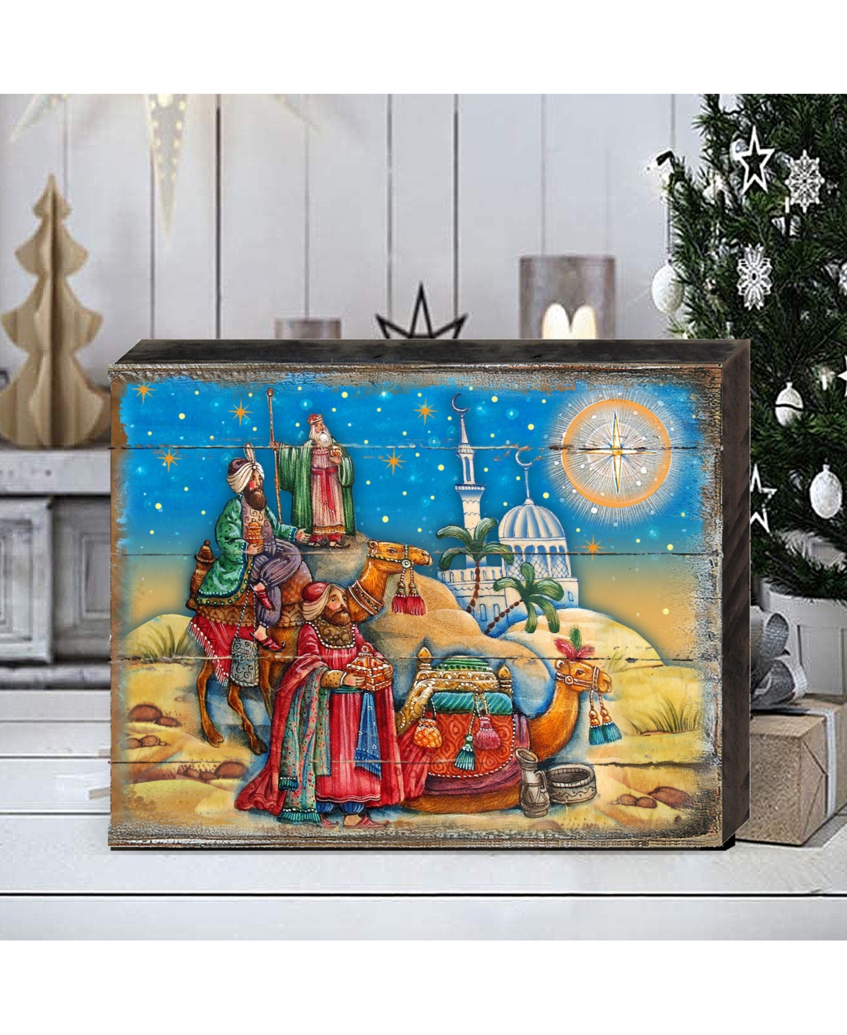 Designocracy Three Kings Nativity by G. DeBrekht Handcrafted Wall and Home Decor
