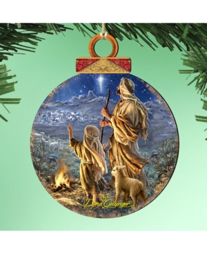 Designocracy By Dona Gelsinger Shepherds Keeping Watch Ornament, Set Of 2 In Multi