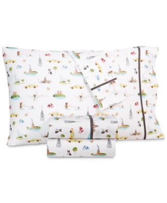 Whim by Martha Stewart - Whim By Martha Stewart Collection Novelty Print Queen 4-Pc. Sheet Set, 250 Thread Count 100% Cotton Percale, Created For Macy's
