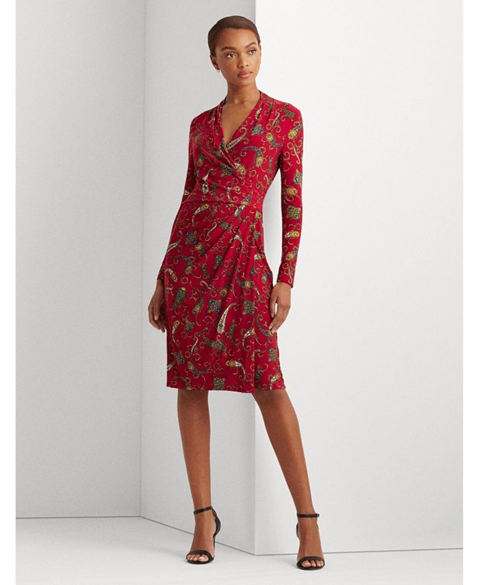 Lauren Ralph Lauren Pleated Paisley Jersey Dress - Macy's