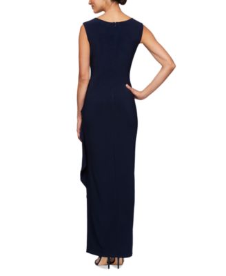 alex evenings petite embroidered illusion gown