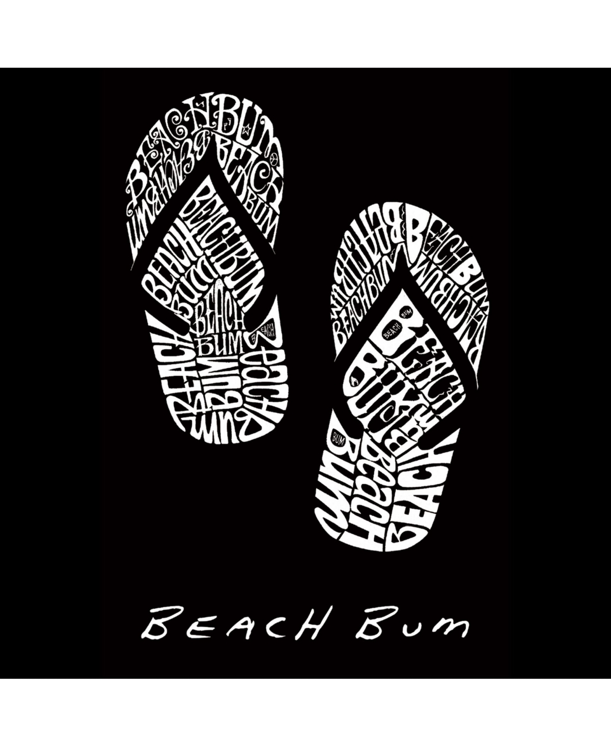 La Pop Art Beach Bum Men's Raglan Word Art T-shirt