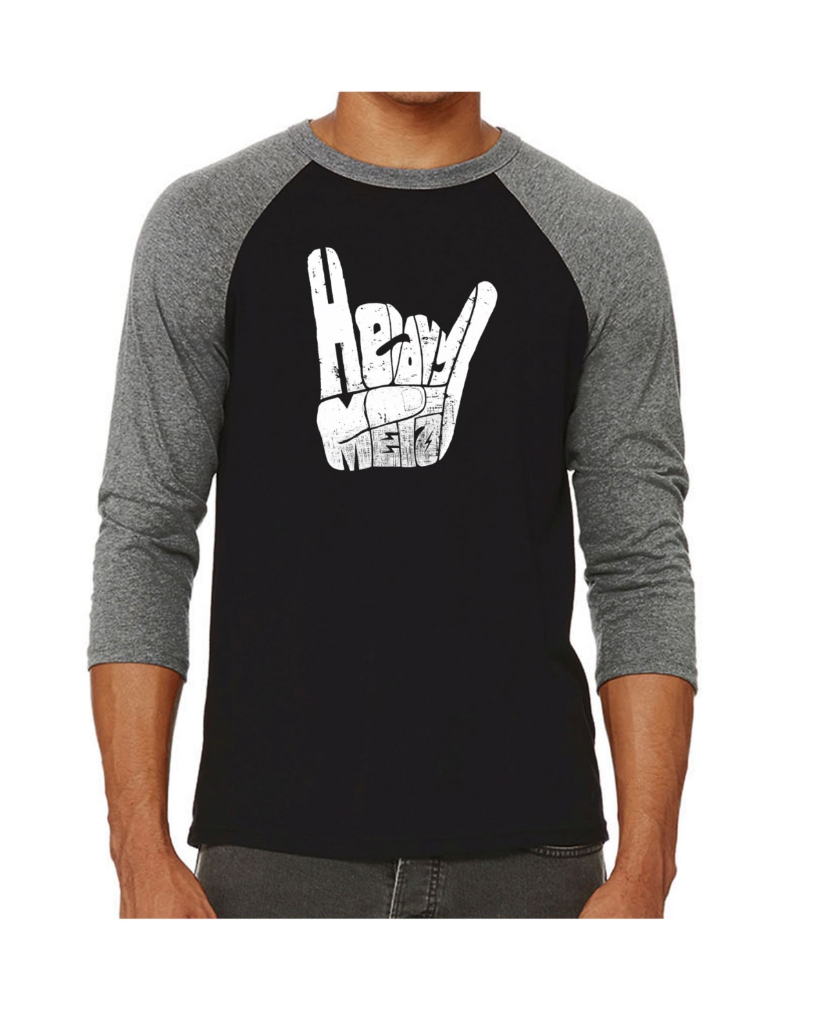 La Pop Art Heavy Metal Men's Raglan Word Art T-shirt