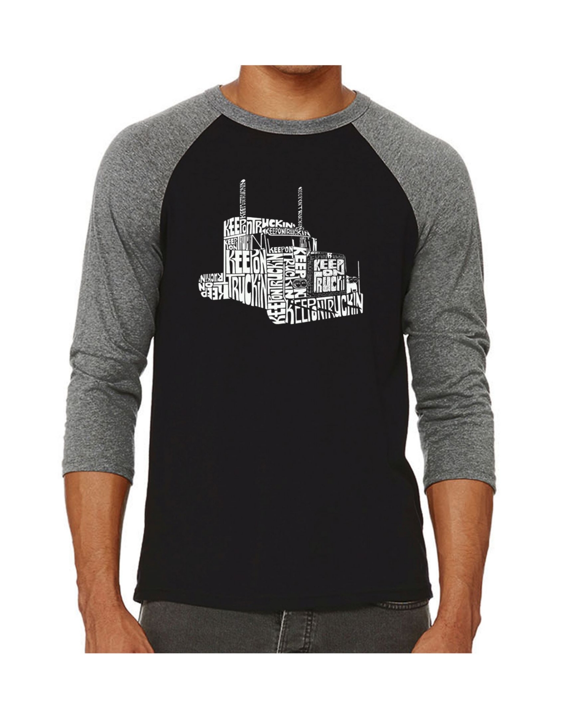 La Pop Art Keep on Trucking Men's Raglan Word Art T-shirt