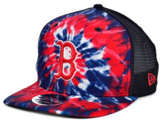 New Era White Boston Red Sox Tie-Dye Full-Zip Hoodie