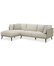 CLOSEOUT! Marleese 2-Pc. Fabric and Leather Sofa with Chaise, Created for Macy's