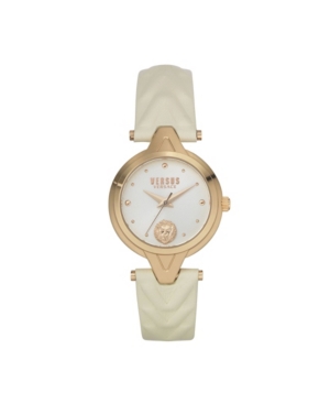 image of Versus by Versace Women-s Forlanni Beige Leather Strap Watch 30mm