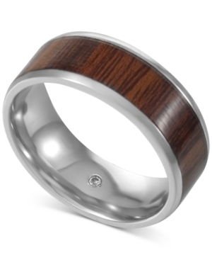 image of Inc Men-s Silver-Tone Wood Ring, Created for Macy-s