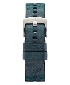 Men's Green Genuine Leather Strap Rally, 22mm