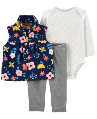 Carter's - Baby Girl  3-Piece Floral Little Vest Set