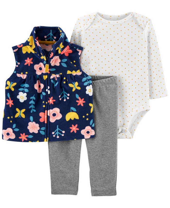 Carter's Baby Girl 3Piece Floral Little Vest Set Macy's
