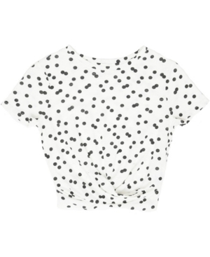 image of Epic Threads Big Girls Short Sleeve Twist Front Polka Dot Tee