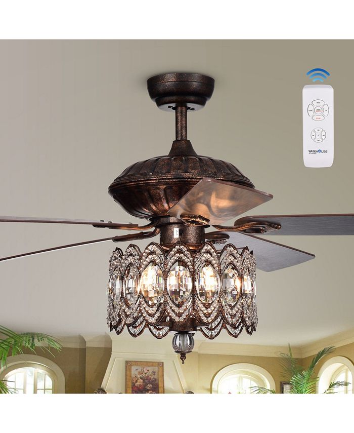 Home Accessories Copper 52" 3-Light Indoor Remote Controlled Ceiling ...