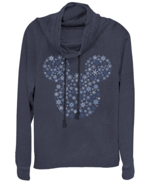 Fifth Sun Juniors Disney Mickey Classic Mickey Snowflakes Fleece Cowl Neck Sweatshirt