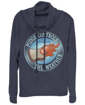 Fifth Sun Juniors Disney Lilo Stitch Pudge Weather Fleece Cowl Neck Sweatshirt
