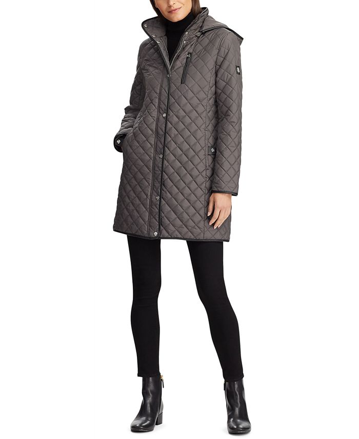 Lauren Ralph Lauren Women's Faux SuedeTrim Quilted Coat, Created for