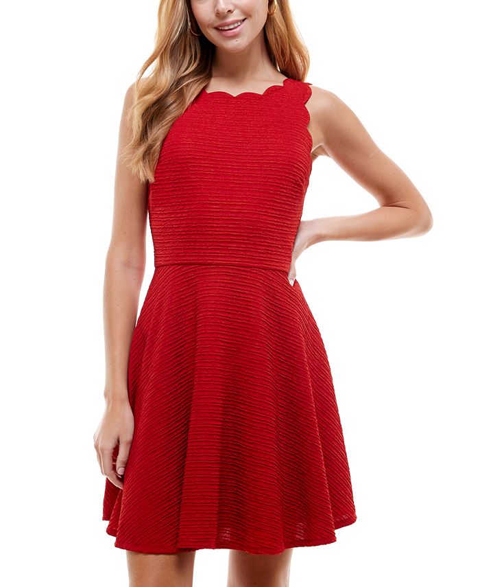 Scalloped fit and flare on sale dress