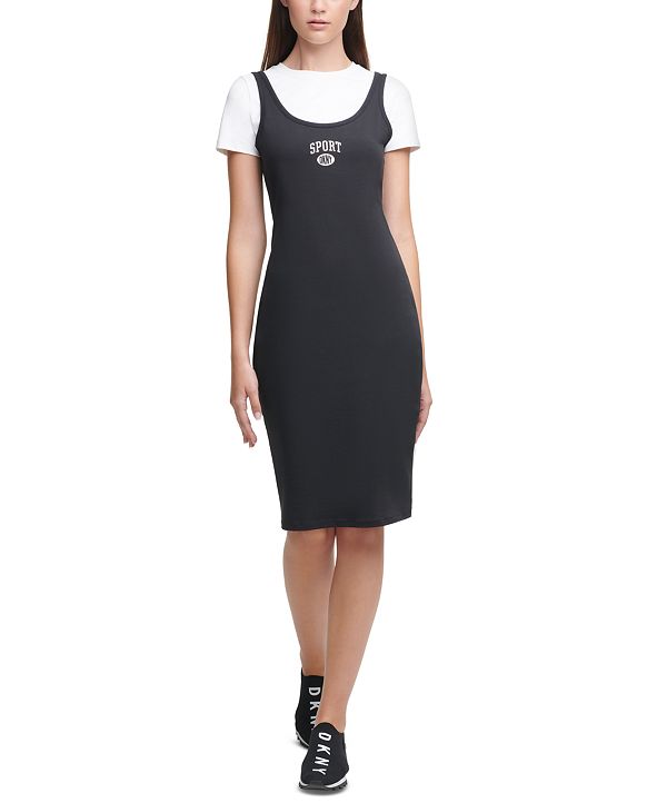 DKNY Sport Layered-Look Dress & Reviews - Dresses - Women - Macy's