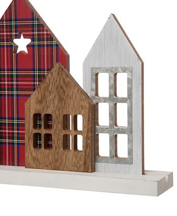 Glitzhome Metal and Wooden Christmas House Decor - Macy's