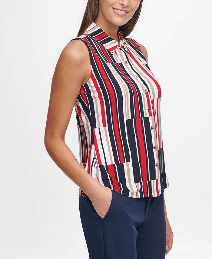 Tommy Hilfiger Striped Sleeveless Shirt - Macy's