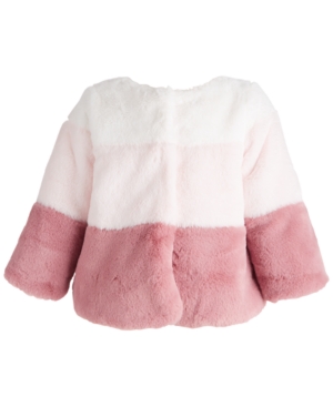 image of First Impressions Baby Girls Pieced Fleece Coat, Created for Macy-s