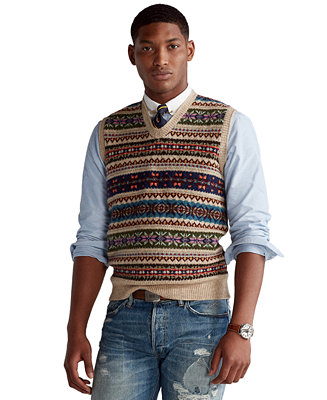 Polo Ralph Lauren Men's Fair Isle Sweater Vest & Reviews - Sweaters - Men -  Macy's
