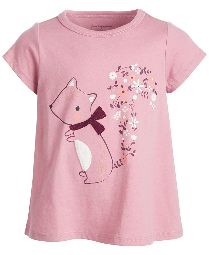 First Impressions Baby Girls Short Sleeve Squirrel Tee, Created for ...