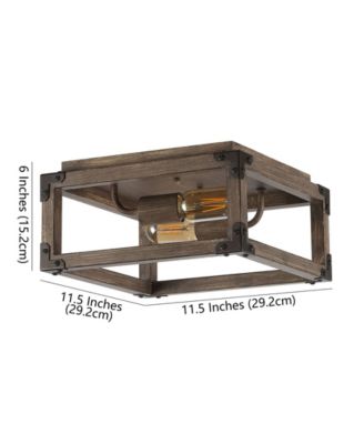 Magnolia 2-Light Rustic Farmhouse LED Flush Mount