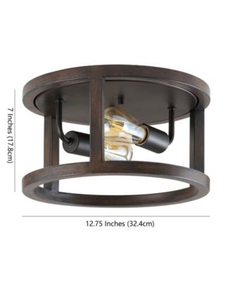 Atelier 2-Light Rustic Industrial LED Flush Mount