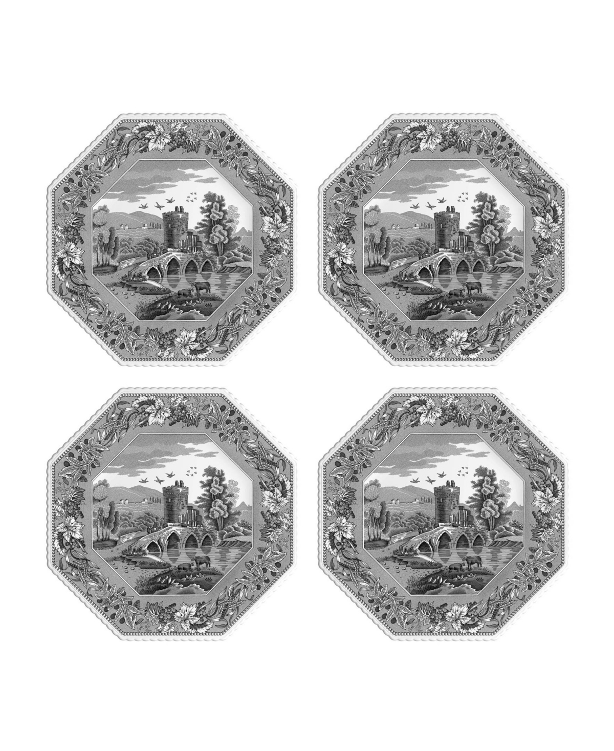 Spode Heritage Collection Octagonal Plate, Set Of 4
