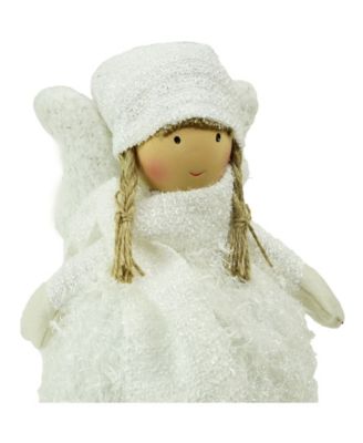 Snowy Woodlands Plush Angel Bobble Girl Christmas Figure