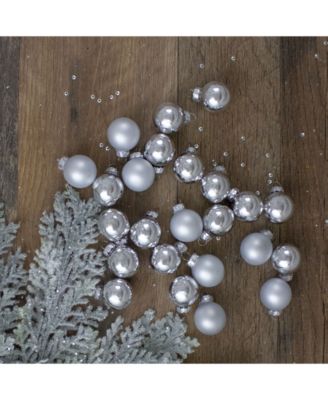 24 Count 2-Finish Glass Christmas Ball Ornaments