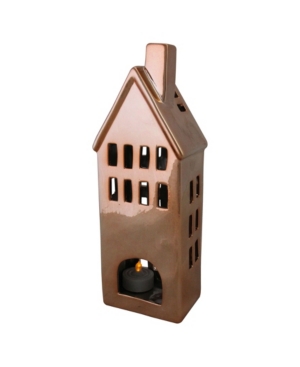 Northlight Shiny Copper Ceramic House Tea Light Candle Holder