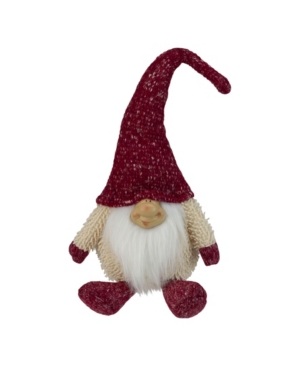 Northlight Chubby Smiling Gnome Plush Table Top Christmas Figure In Ivory