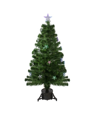 Northlight Pre-Lit Led Artificial Fibre Optic Christmas Tree with Colour Changing Stars