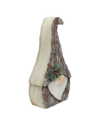 Faux Tree Bark Gnome Christmas Figure