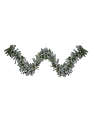 Northlight Pre-lit Flocked Mixed Colorado Pine Artificial Christmas Garland In Green