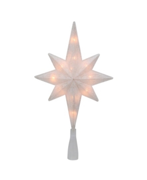 Northlight Lighted Bethlehem Star With Scrolling Christmas Tree Topper In White