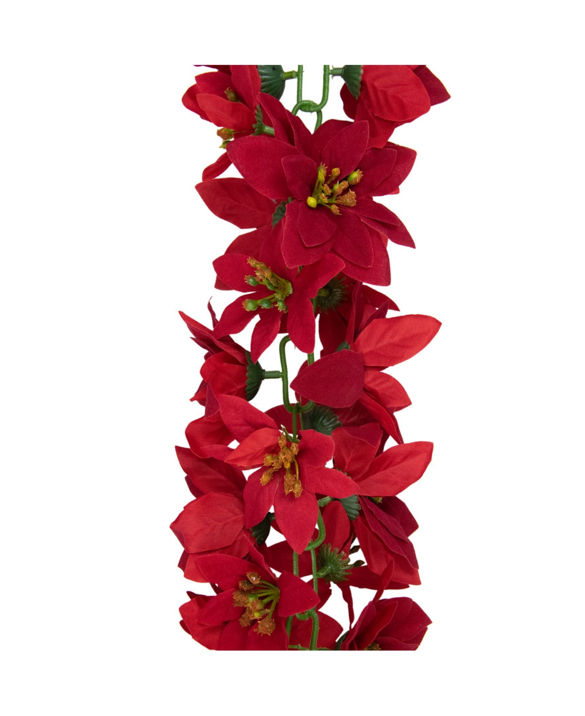 Northlight Unlit Artificial Poinsettia Floral Christmas Garland
