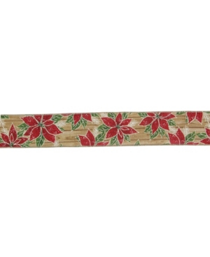 Northlight And Poinsettia Christmas Wired Craft Ribbon Yards In Red